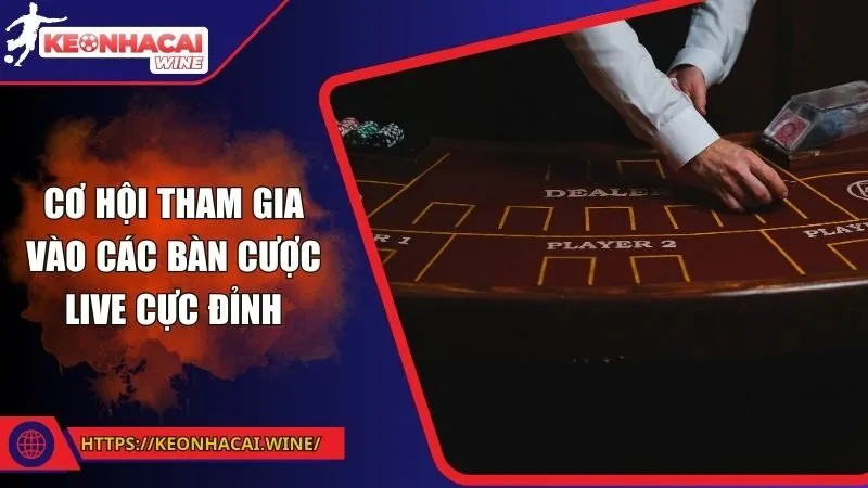 Cơ hội tham gia vào các bàn cược live cực đỉnh